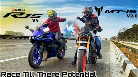 Yamaha Mt V Vs Yamaha R V Sports Vs Naked Top End Race Youtube