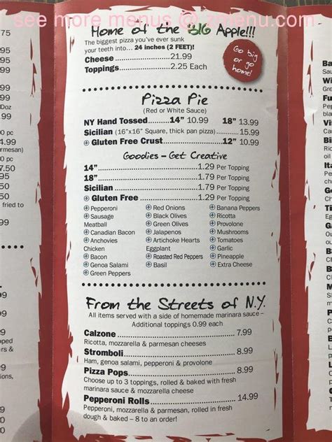 Online Menu Of Joeys Ny Pizza Restaurant Colorado Springs Colorado