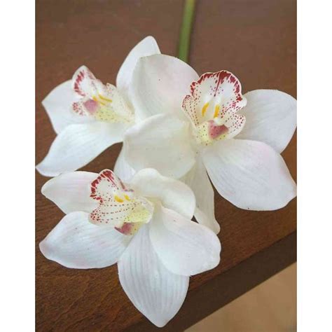 Acheter des Tige d orchidée Cymbidium artificielle SERAPHINA blanc