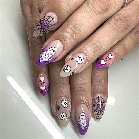 Amazon Pcs Halloween Press On Nails Almond Medium Fake Nails