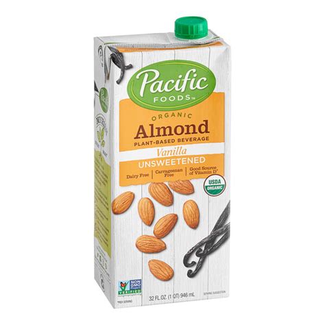 Pacific Foods Organic Unsweetened Vanilla Almond Milk Fl Oz Case