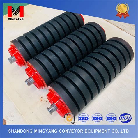 Rubber Disc Roller Impact Idler Roller Of Heavy Duty Belt Conveyor