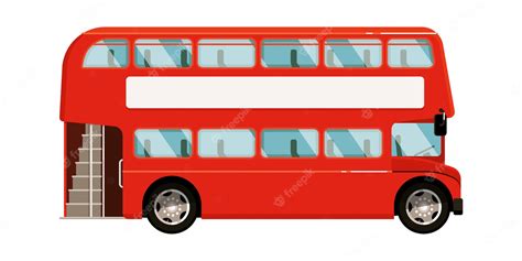 Premium Vector | Red double-decker bus icon on white background