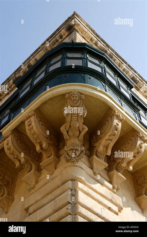 Architectural Detail The Grand Masters Palace Valletta Malta Stock