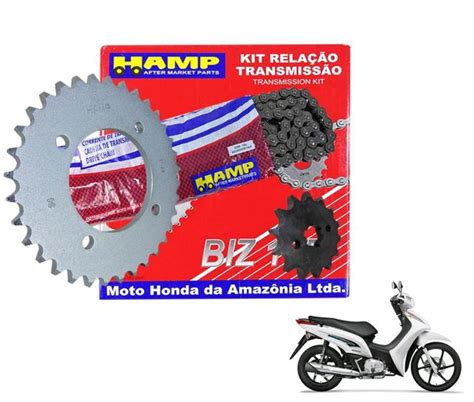 Kit Relacao Transmissao Hamp Honda Biz 110 125 De 2005 Ate 2020 Kit