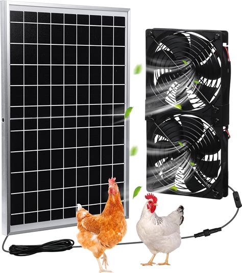 Glooglitter Solar Panel Fan Kit Solar Waterproof Exhaust Fans 15w Solar Panel 2 Pcs