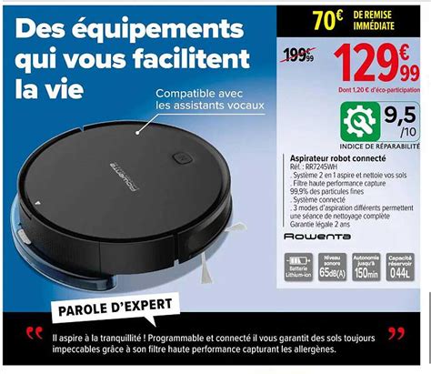 Promo Aspirateur Robot Connect Rowenta Chez Carrefour Icatalogue Fr