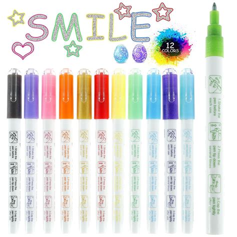 Niyofa Pcs Outline Pens Double Line Outline Marker Colors