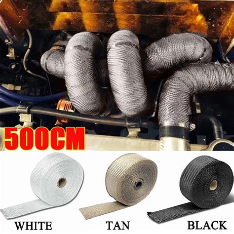 500cm Motorcycle Exhaust Wrap Roll Fiberglass Heat Shield Exhaust Header Pipe Heat Wrap Tape