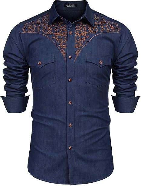 Coofandy Camisa Vaquera De Manga Larga Para Hombre Estilo Vaquero