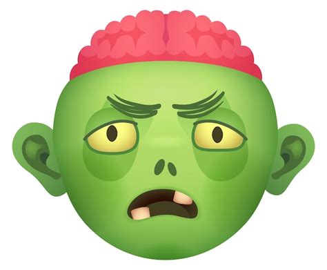 Un Emoji De Zombie En Colère Une Icône De Dessin Animé Avec Un Visage