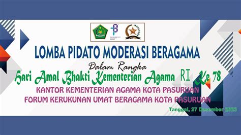 Lomba Pidato Moderasi Beragama Youtube