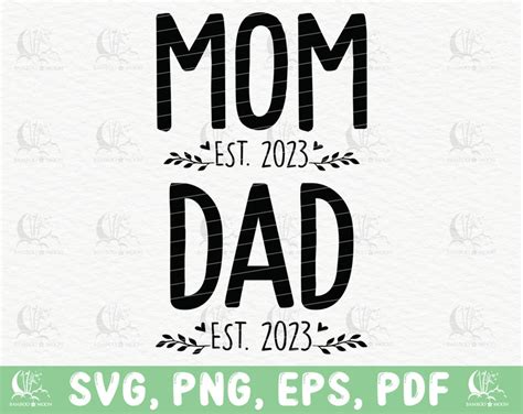 Mama Est 2023 Svg Png Papa Est 2023 Svg Png Erste Mal Mama Etsy De