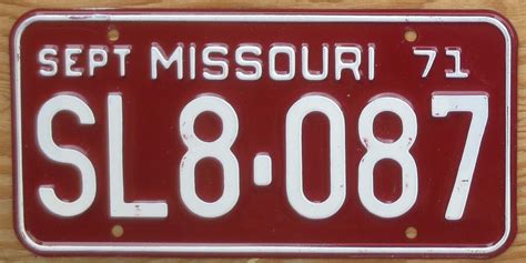 Missouri Exc Automobile License Plate Store Collectible License