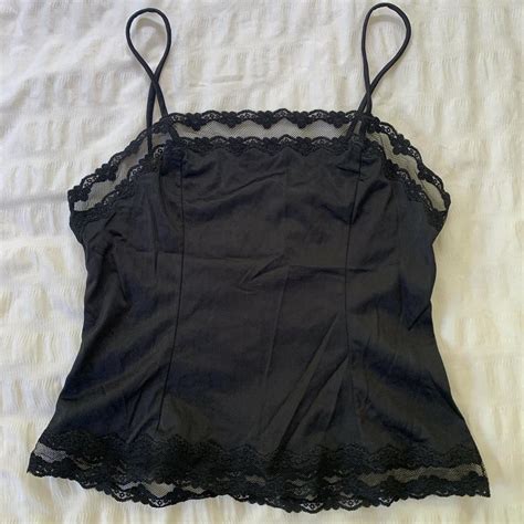 Vintage Lingerie Black Top Best Fit Depop