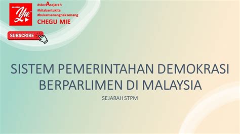 Sistem Pemerintahan Demokrasi Berparlimen Di Malaysia Sejarah Stpm Youtube