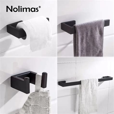 Matte Black Sus 304 Stainless Steel Bathroom Hardware Set Robe Hook