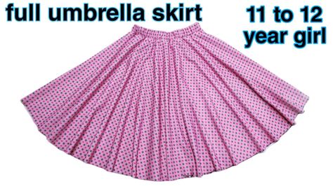 Full Umbrella Skirt Cutting And Stitching To Year Girl Youtube