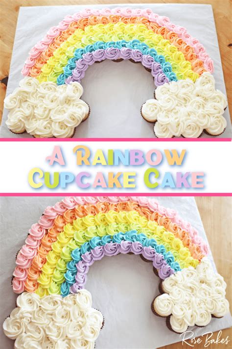 Pull Apart Rainbow Cupcake Cake Template