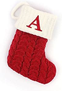 Amazon WLLPNG Mini Christmas Stockings Knit Embroidered Initial