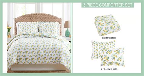 Set De Comforter De 3 Piezas Lemon Floral A Solo 18 99 Reg 80 En