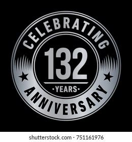 132 Years Anniversary Logo Template Vector Stock Vector (Royalty Free ...