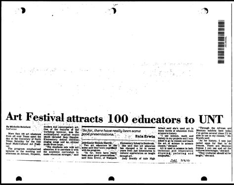 Art Festival attracts 100 educators to UNT - The Portal to Texas History