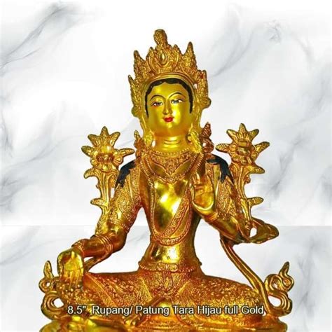 Jual Patung Rupang Arca Logam Tara Hijau Green Tara Inch Full Gold