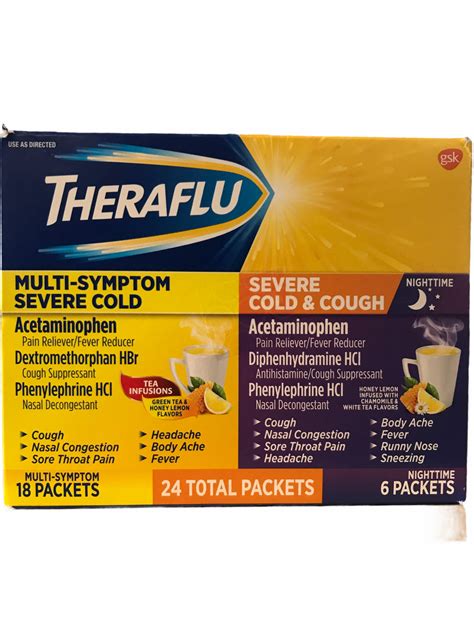 Theraflu Multi Symptom Severe Cold And Nighttime Cough Medicine 24 Tota