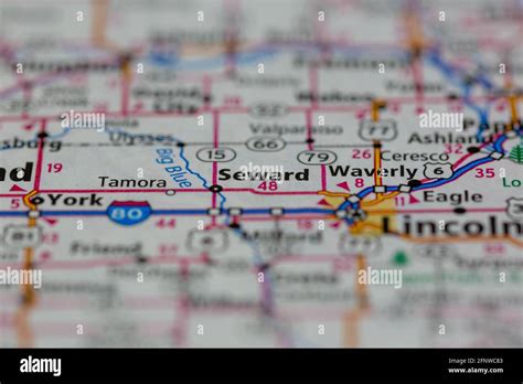 Seward Nebraska USA Shown on a Geography map or Road map Stock Photo ...