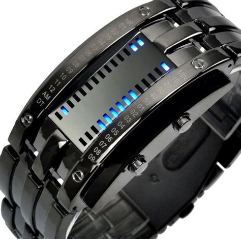 Creative Date Digital Led Luminous Tungsten Steel Men Women Bracelet