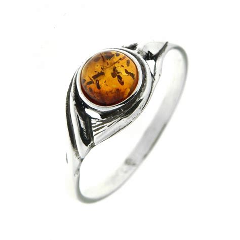 Bague Argent Ambre 6mm Ref 35828