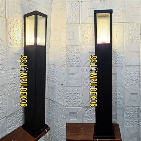 Jual Lampu Hias Taman Minimalis Lengkap Tiang Standing Kotak Modern