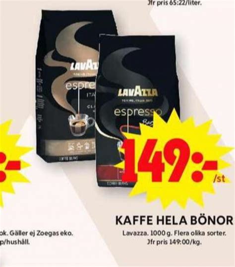 Lavazza Espresso Kaffebönor ICA Maxi september 2023