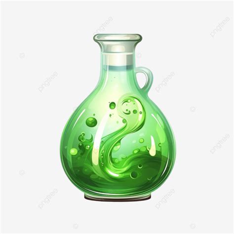 Pociones Verdes En Un Elemento Gui De Ilustración De Botella PNG