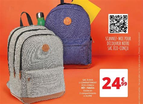 Promo Sac Dos Compartiment Eco Con U Chez Auchan