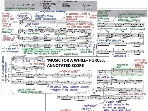 Edexcel Gcse Music Annotated Score Of Music For A While By Purcell