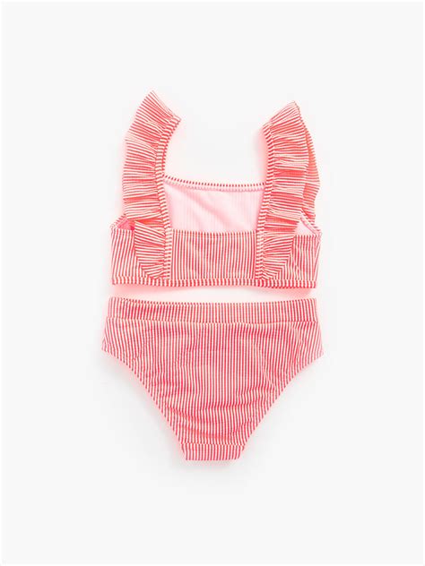 LCW Kids Mercan Hızlı Kuruyan Çizgili Kız Çocuk Bikini S4CE30Z4 QSR LCW