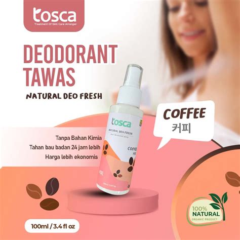 Natural Deodorant Spray Aroma Coffee 100ml Tosca Deodorant Tawas Cair