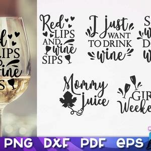 Wine Glass Svg Bundle Glass Etching Designs Wine Quotes Svg Bundle