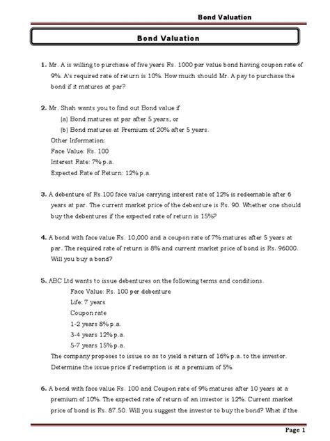 Bond Valuation | PDF | Bonds (Finance) | Yield (Finance)