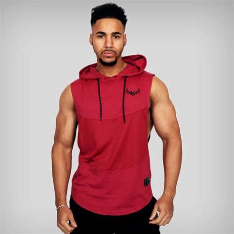 2018 Summer Mens Fitness Vest Hooded Sleeveless Hoodies Fitness