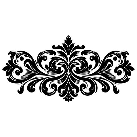 Ai Generated Hand Drawn Black Line Vintage Carved Calligraphic Swirls