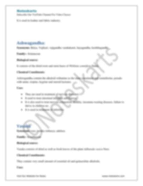 Solution Unit Pharmacognosy Chapter Miscellaneous Squill Galls