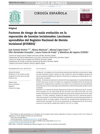 Factores De Riesgo Hernias Incisionales 2018 PDF Descarga Gratuita