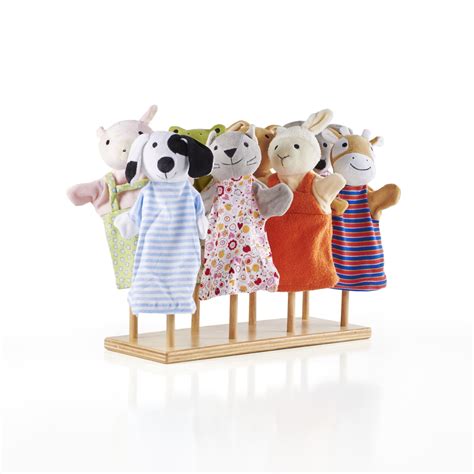 Guidecraft Wooden Puppet Stand Store And Display Tabletop Puppet