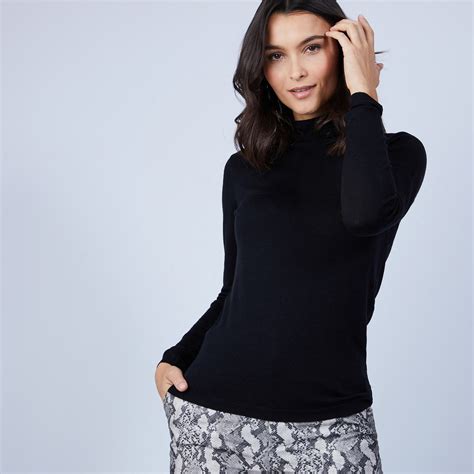 Pull col roulé en laine mérinos pour femme