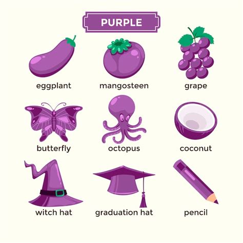 Flashcards Pour Apprendre Les Couleurs Violettes Et Le Vocabulaire