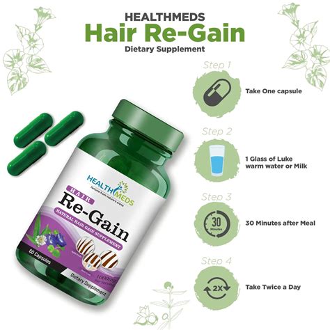 Healthmeds Hair Regain Supplement For Preventing Hair Fall 60 Tabs Swadesii