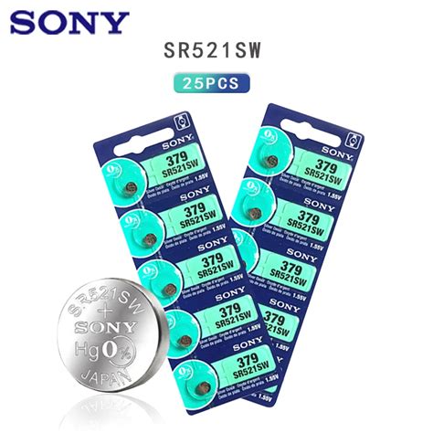 Sony Batería De Reloj De óxido De Plata 100 Original 25 Piezas 379